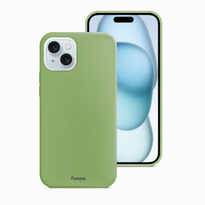 Immagine di Fonex cover Pure Touch in silicone per Apple iPhone 15 | Verde Matcha