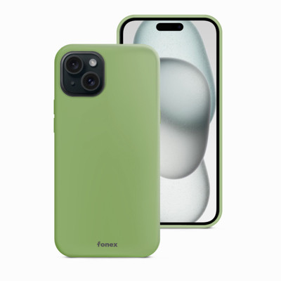 Immagine di Fonex cover Pure Touch in silicone per Apple iPhone 15 Plus | Verde Matcha