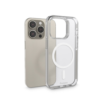 Immagine di Fonex cover Invisible Plus con magnete per Apple iPhone 15 Pro | Trasparente