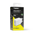 Immagine di Fonex caricatore da rete 35W GaN con 2 porte Type-C (PD) | Bianco