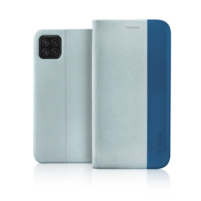 Immagine di Fonex custodia a libro D-mood in tessuto e TPU per Samsung Galaxy A22 4G | Azzurro e blu