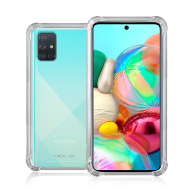 Immagine di Fonex cover Mols Basic antiurto per Samsung Galaxy A71 con angoli e retro rinforzati |Trasparente