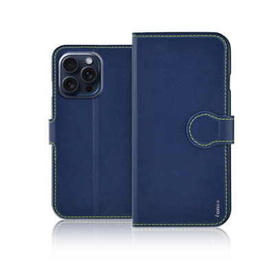 Immagine di Fonex custodia a libro Identity in similpelle per Apple iPhone 15 Pro | Blu