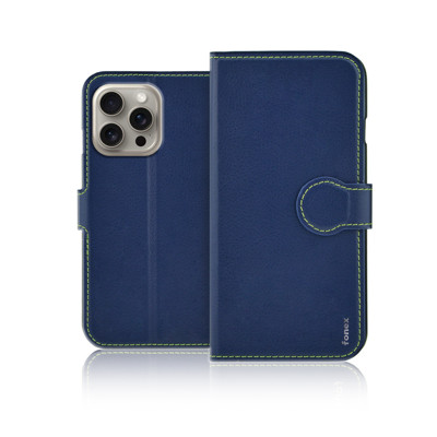 Immagine di Fonex custodia a libro Identity in similpelle per Apple iPhone 15 Pro Max | Blu