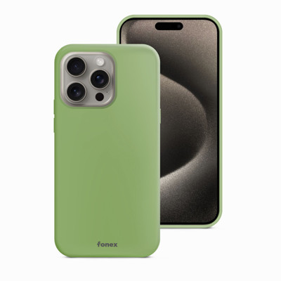 Immagine di Fonex cover Pure Touch in silicone per Apple iPhone 15 Pro Max | Verde Matcha