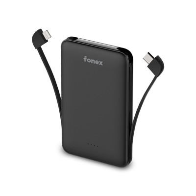 Immagine di Fonex power bank da 5.000 mAh Type C + Lightning | Nero