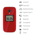 Immagine di Easyteck telefono cellulare senior S400 4G VoLTE con SOS band incluso | Rosso