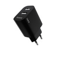 Immagine di Fonex caricatore da rete 12W con 2 porte USB | Nero