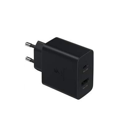 Immagine di Samsung caricatore da rete 35W con porta USB e porta Type-C | Nero