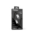 Immagine di Fonex cavo carica e dati 100W in tessuto ultraresistente Type-C to Type-C | 1 m | Nero