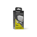 Immagine di Fonex caricatore 20W con porta USB e Typc-C (PD) + cavo Type-C to Type-C | Bianco