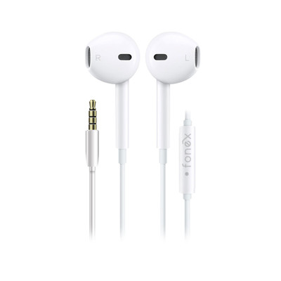 Immagine di Fonex auricolari a filo Classic con connettore Jack 3,5 mm | Bianco