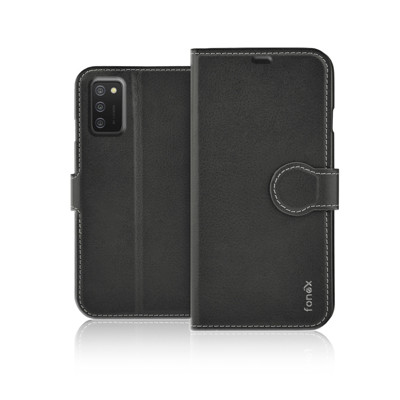 Immagine di Fonex custodia a libro Identity in similpelle per Samsung Galaxy A02S | Nero