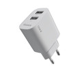 Immagine di Fonex caricatore da rete 12W con 2 porte USB | Bianco