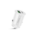 Immagine di Fonex caricatore da auto 36W con porta USB + Type-C (PD) | Bianco