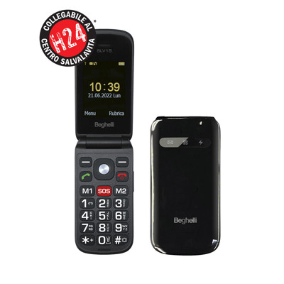 Immagine di Beghelli telefono cellulare Salvalavita senior flip SLV 15 Dual sim | Nero