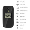 Immagine di Easyteck telefono cellulare senior S400 4G VoLTE con SOS band incluso | Nero