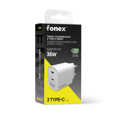 Immagine di Fonex caricatore da rete 35W GaN con 2 porte Type-C (PD) | Bianco