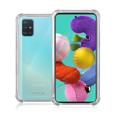 Immagine di Fonex cover Mols Basic antiurto per Samsung Galaxy A51 con angoli e retro rinforzati |Trasparente