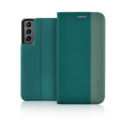 Immagine di Fonex custodia a libro D-mood in tessuto e TPU per Samsung Galaxy S21 Fe | Verde