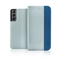 Immagine di Fonex custodia a libro D-mood in tessuto e TPU per Samsung Galaxy S21 Fe | Azzurro e blu