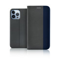 Immagine di Fonex custodia a libro D-mood in tessuto e TPU per Apple iPhone 13 Pro | Grigio scuro e blu