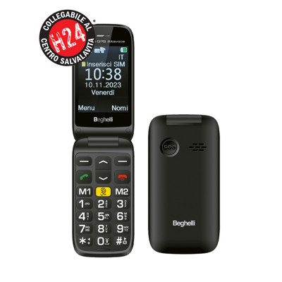 Immagine di Beghelli telefono cellulare Salvalavita senior flip SLV30 GPS ALTAVOCE Dual sim | Nero