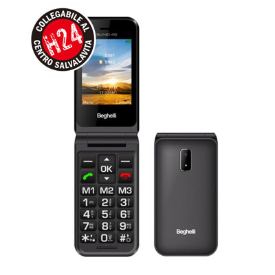 Immagine di Beghelli telefono cellulare senior SLV 40 4G Flip | Nero