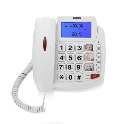 Immagine di Brondi telefono fisso Bravo 90 con schermo LCD | Bianco